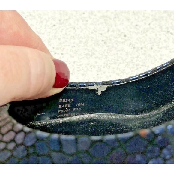 Calvin Klein Babe High Heels Pumps Ladies Navy Blue Career Shoes US 10M AS IS - Picture 8 of 9